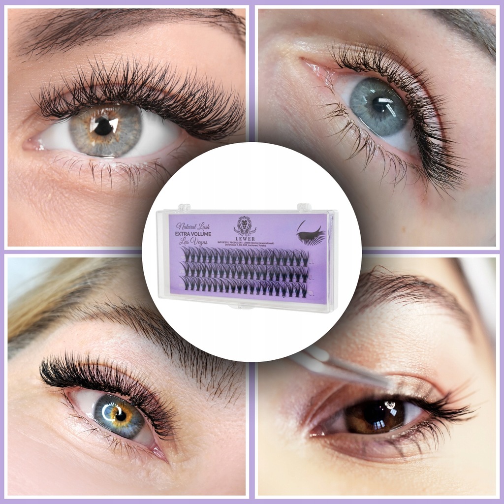 KĘPKI RZĘSY EYELASH Lewer Las Vegas EXTRA VOLUME 10mm NATURALNE JEDWABNE Stan opakowania oryginalne